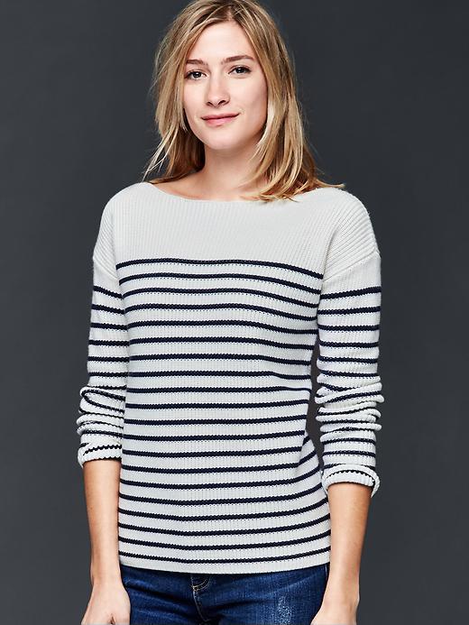 Gap Nautical Stripe Rib Sweater - Dark Night