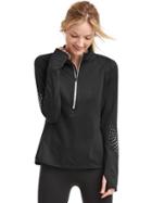 Gap Women Reflective Print Half Zip Pullover - True Black