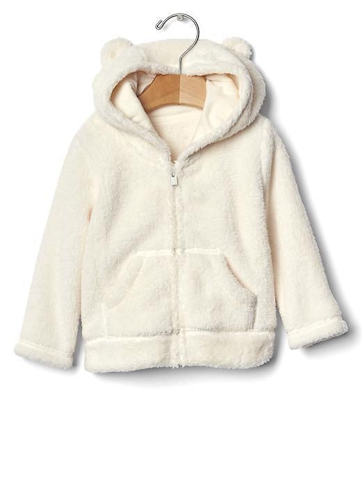Gap Cozy Bear Zip Hoodie - Ivory Frost