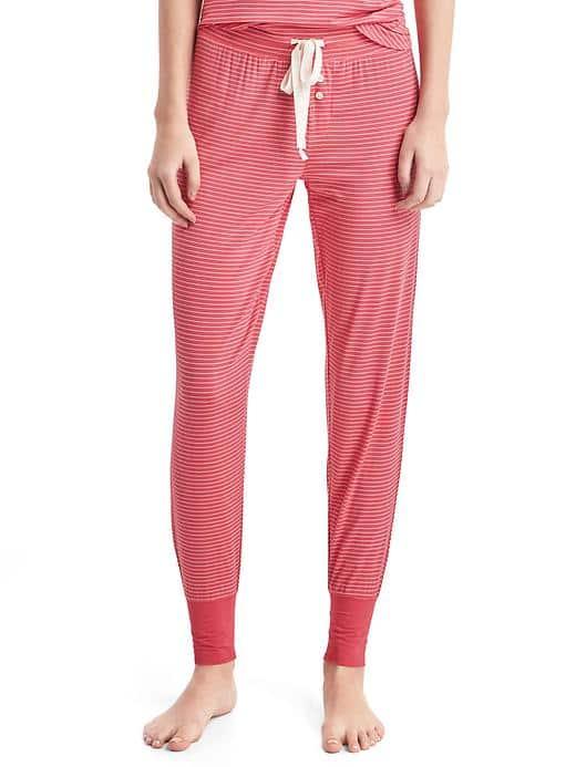 Gap Women Pure Body Print Joggers - Sweet Dreams Red Stripe