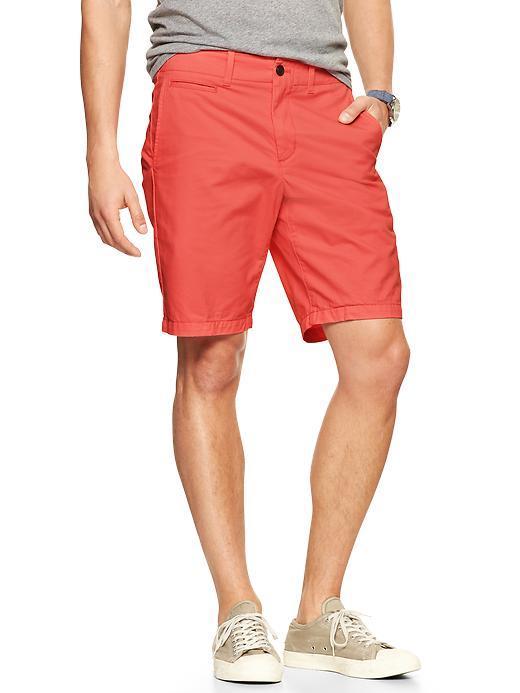 Gap Lived In Flat Front Shorts 10&quot; - New Coral