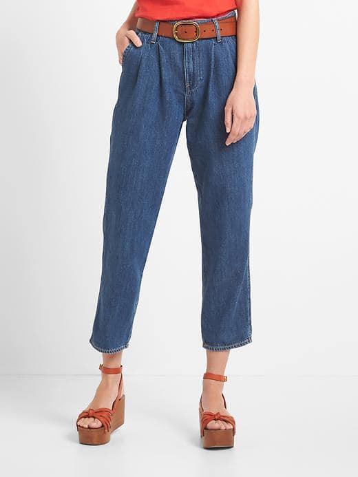 Gap Women High Rise Tencel Denim Trousers - Dark Indigo