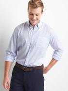 Gap Men Lightweight Oxford Stripe Shirt - Sky Blue