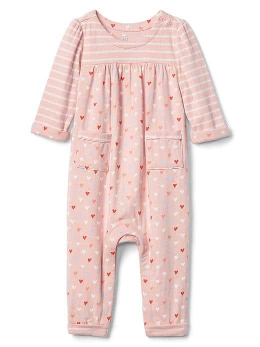 Gap Print Shirred One Piece - Pink Dust