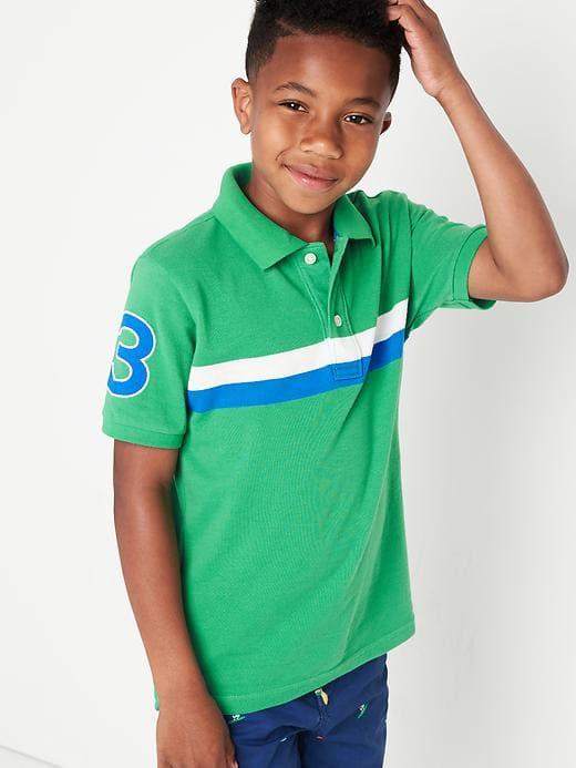 Gap Chest Stripe Short Sleeve Polo - Parrot Green 385