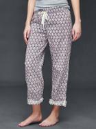 Gap Women Poplin Print Pants - White