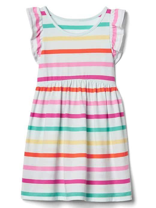 Gap Print Flutter Dress - Multi Stripe