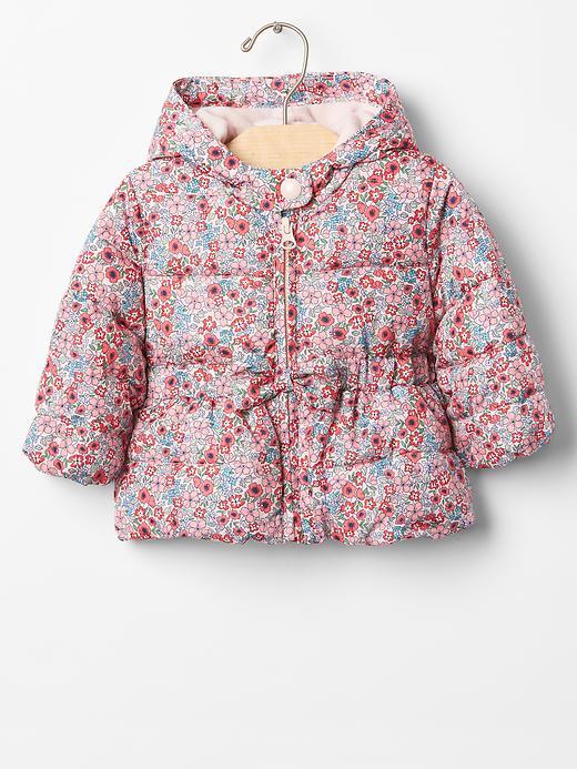 Gap Warmest Bow Peplum Puffer - Small Floral