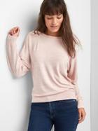 Gap Softspun Pleated Raglan Top - Milkshake Pink