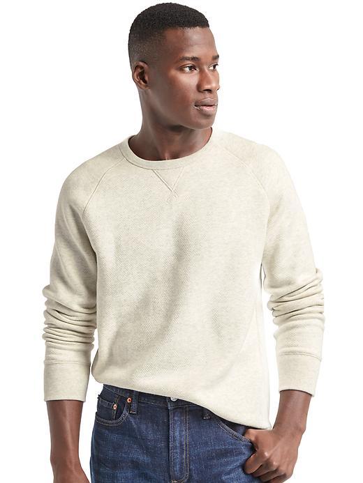 Gap Men Supersoft Double Knit Crew Sweatshirt - Oatmeal Heather