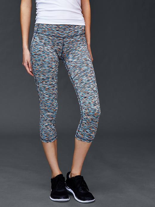 Gap Women Revolution Gfast Spacedye Capris - Turq Blue Multi Str