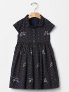 Gap Embroidered Floral Dotty Dress - Navy Floral