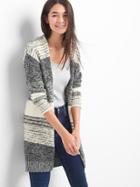 Gap Women Marled Stripe Open Front Cardigan - Neutral