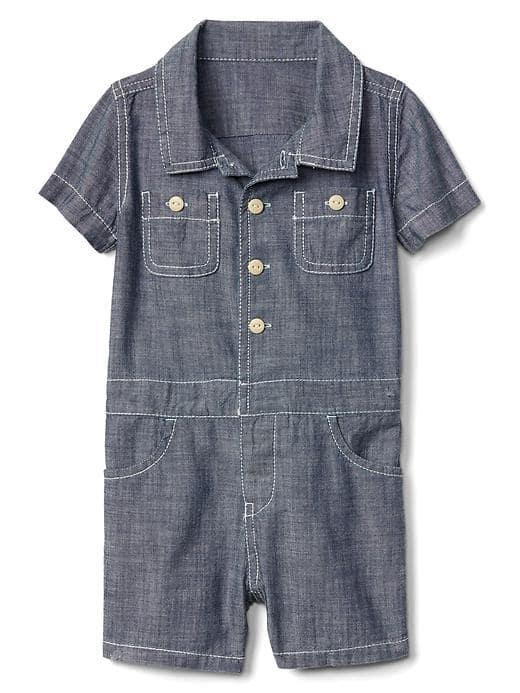 Gap Chambray Shorty One Piece - Denim