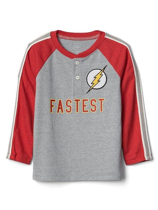 Gap Babygap &#124 Dc Superhero Athletic Henley - Pure Red