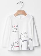 Gap Kitten Family Tee - White
