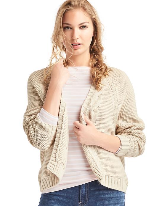 Gap Women Cozy Cable Knit Shrug - Sand