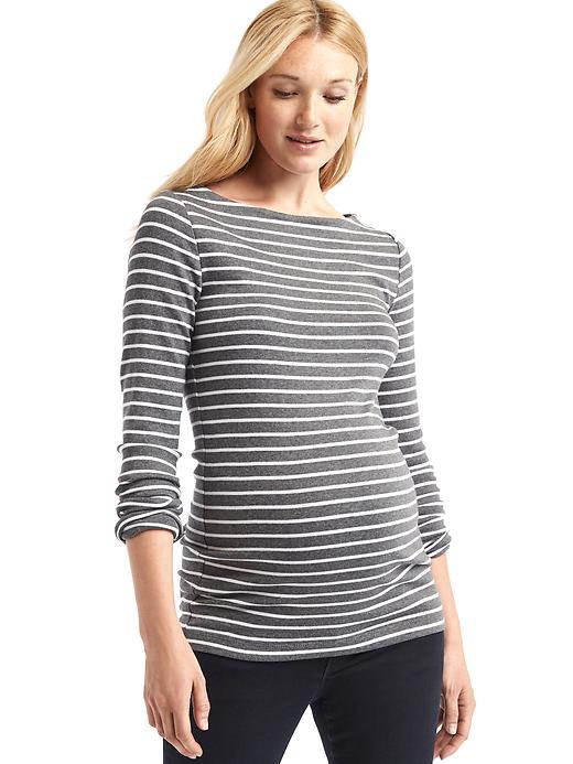 Gap Modern Stripe Boatneck Tee - Dark Grey Stripe