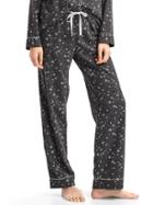 Gap Women Lodge Flannel Snowflake Sleep Pants - Grey Snowflake