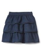 Gap Denim Tier Flippy Skirt - Medium Wash