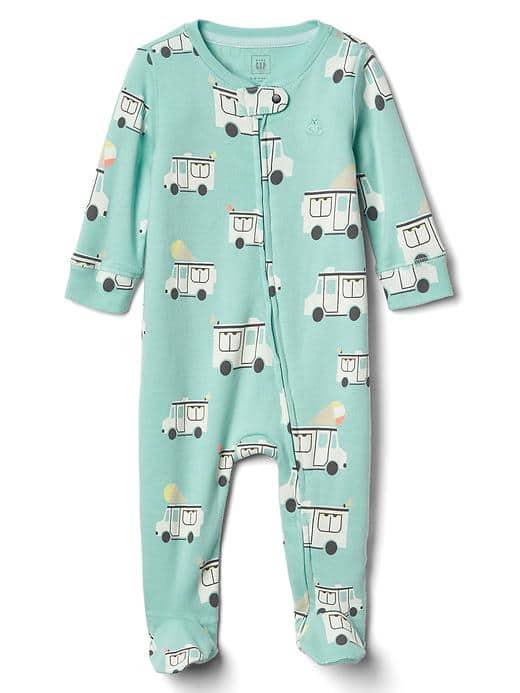 Gap Sprinkle Zip Footed One Piece - Surf Spray