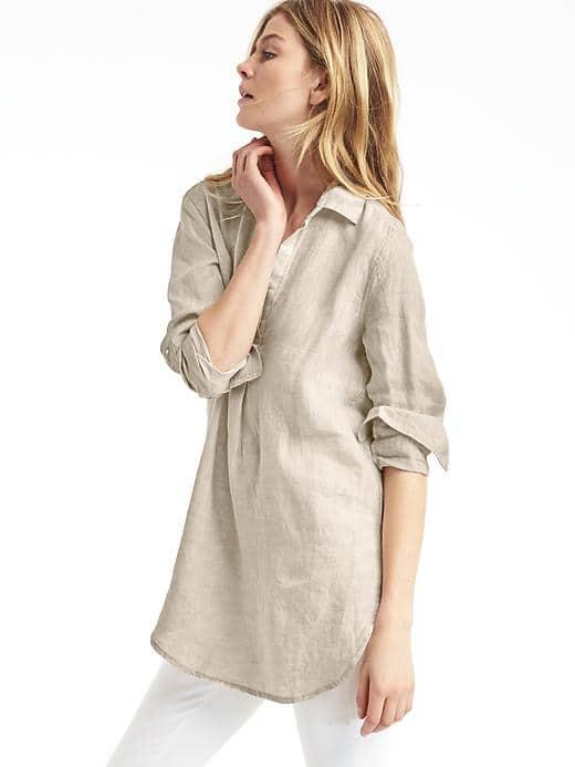 Gap Women Linen Popover Tunic - Flax