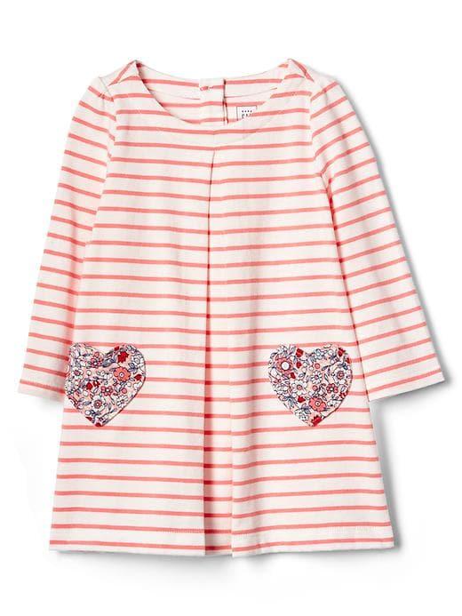 Gap Heart Pocket Stripe Dress - New Off White