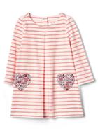 Gap Heart Pocket Stripe Dress - New Off White