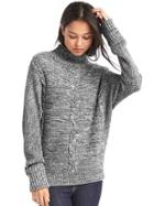 Gap Women Plait Cable Knit Mockneck Sweater - Charcoal