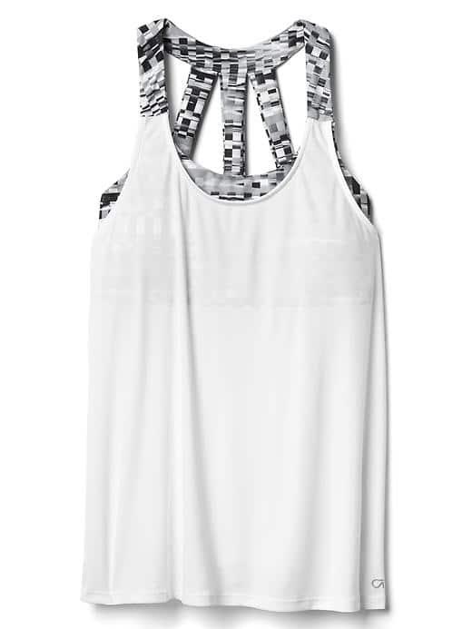 Gap Women Medium Impact Double Layer Shelf Tank - White