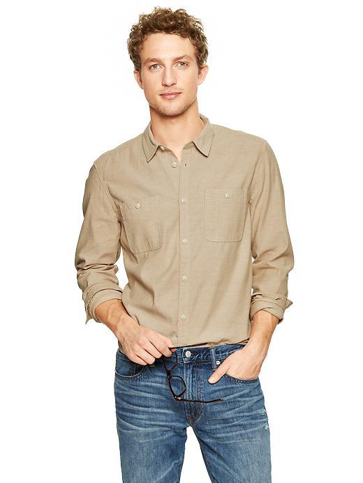 Gap Selvedge Solid Shirt - Khaki