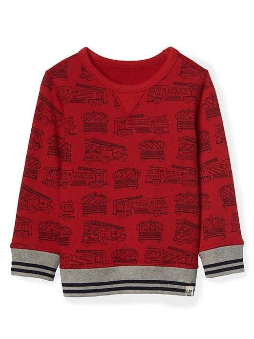 Gap Print Crew Pullover - Modern Red