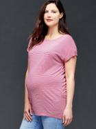 Gap Stripe Hi Lo Jersey Tee - Palm Springs Pink
