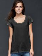 Gap Vintage Wash Scoop Neck Tee - True Black