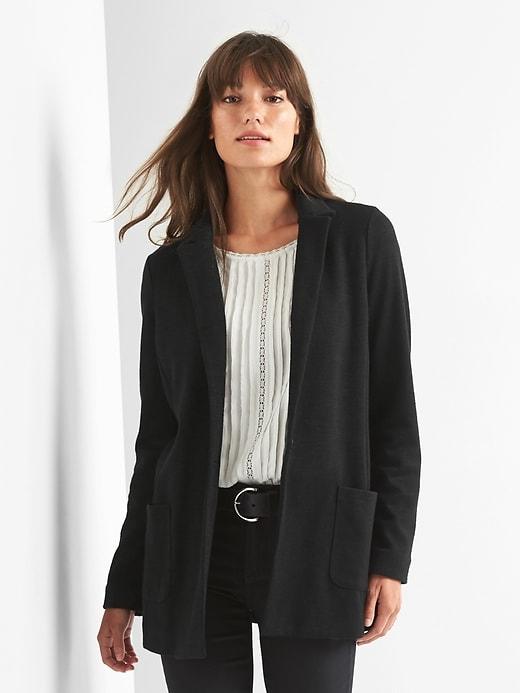 Gap Marled Double Knit Blazer - True Black