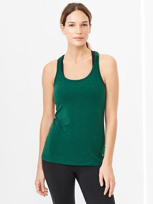 Gap Gapfit Breathe Heathered Tank - Green Pine