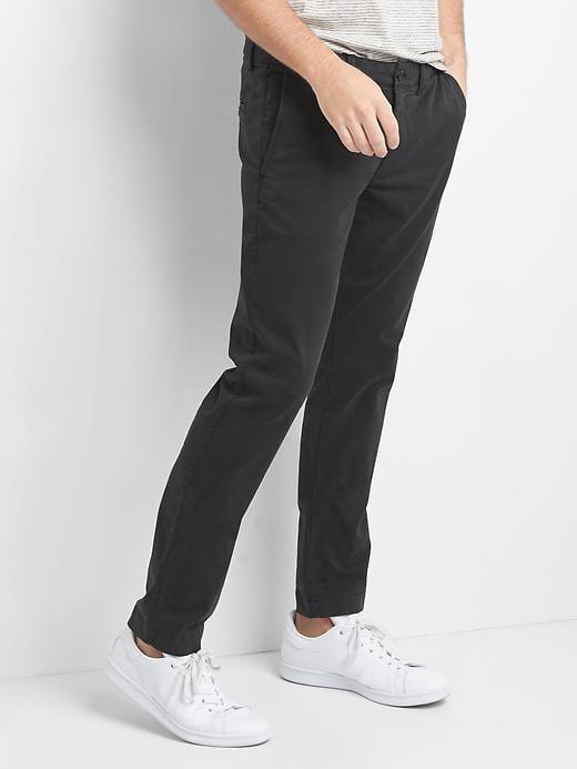 Gap Stretch Vintage Wash Skinny Fit Khakis - Moonless Night