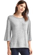 Gap Women Softspun Three Quarter Sleeve Top - Heather Grey