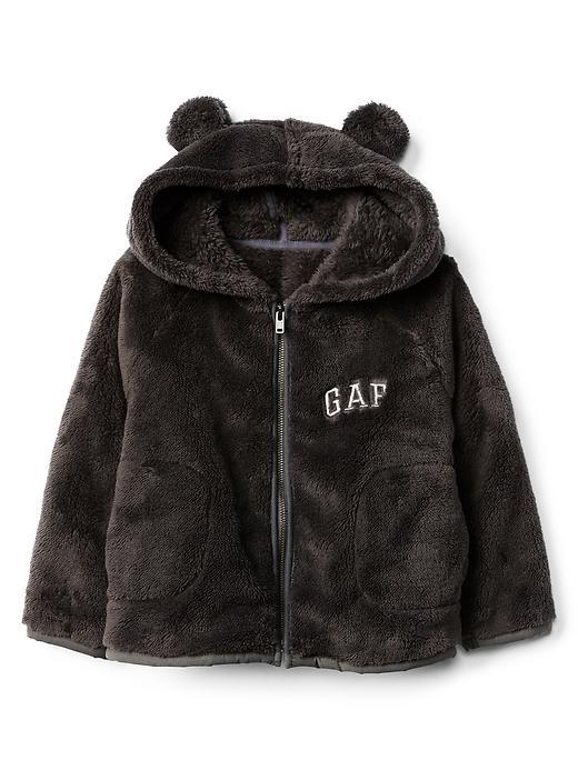 Gap Cozy Logo Bear Zip Hoodie - Dark Grey
