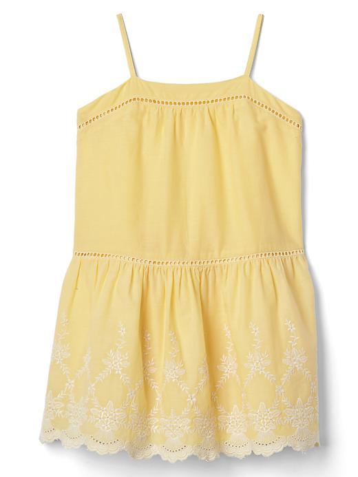 Gap Floral Eyelet Spaghetti Dress - Havana Yellow