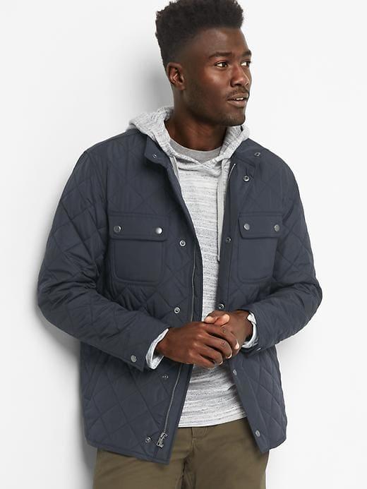 Gap Men Quilted Shirt Jacket - True Navy
