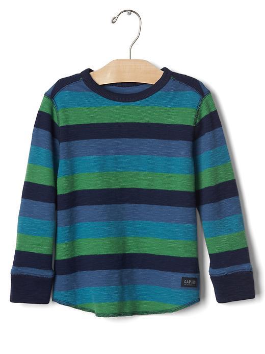 Gap Stripe Waffle Knit Tee - Blue Space Dye