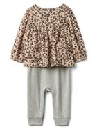 Gap Cheetah Shirred Double Layer One Piece - Leopard Print