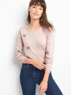 Gap Merino Star Crewneck Sweater - Pink