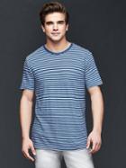 Gap Men Indigo Contrast Stripe T Shirt - Blue Stripe