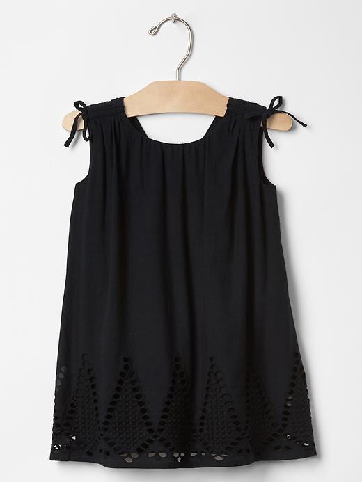 Gap Diamond Eyelet Tie Dress - True Black