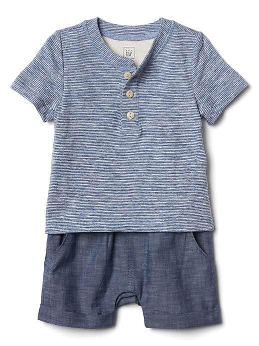 Gap Stripe Double Layer Shorty One Piece - Indigo