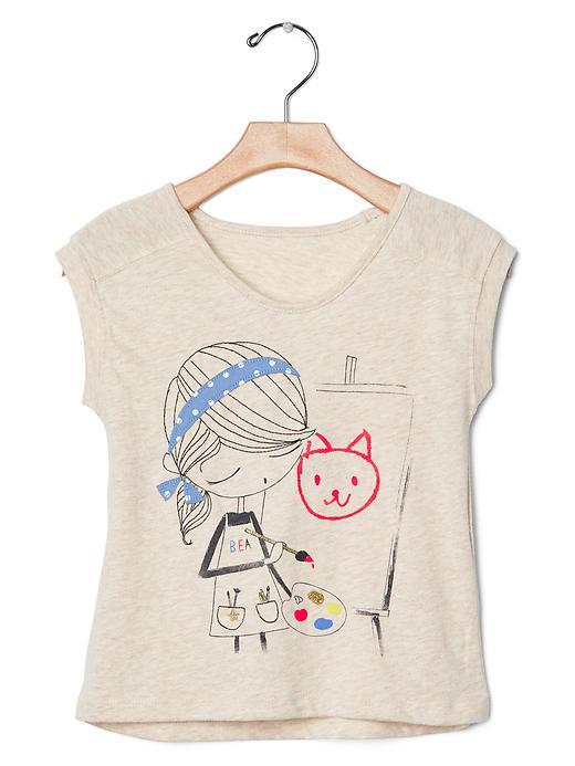 Gap Embellished Genius Graphic Tee - Oatmeal Heather
