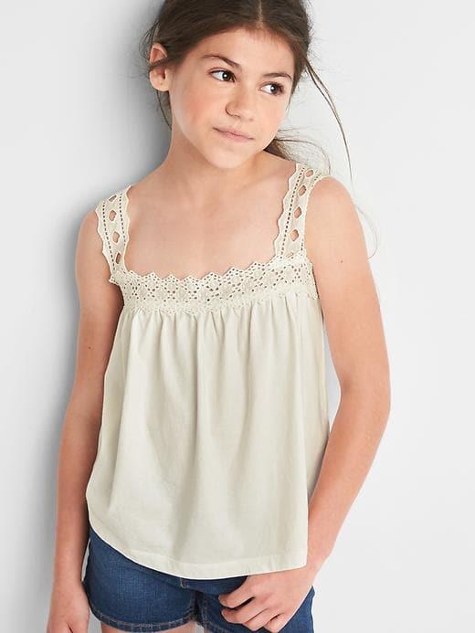 Gap Eyelet Strap Tank - New Off White