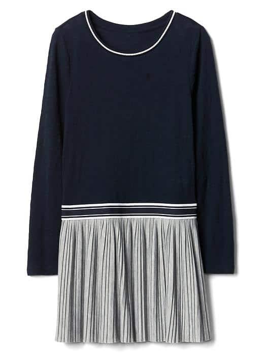Gap Women Pleated Drop Waist Dress - Blue Galaxy